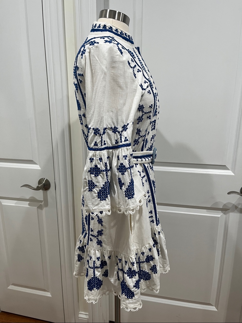 FARM Rio Cross-Stitch Blue and White Dress - Picture 5 of 16
